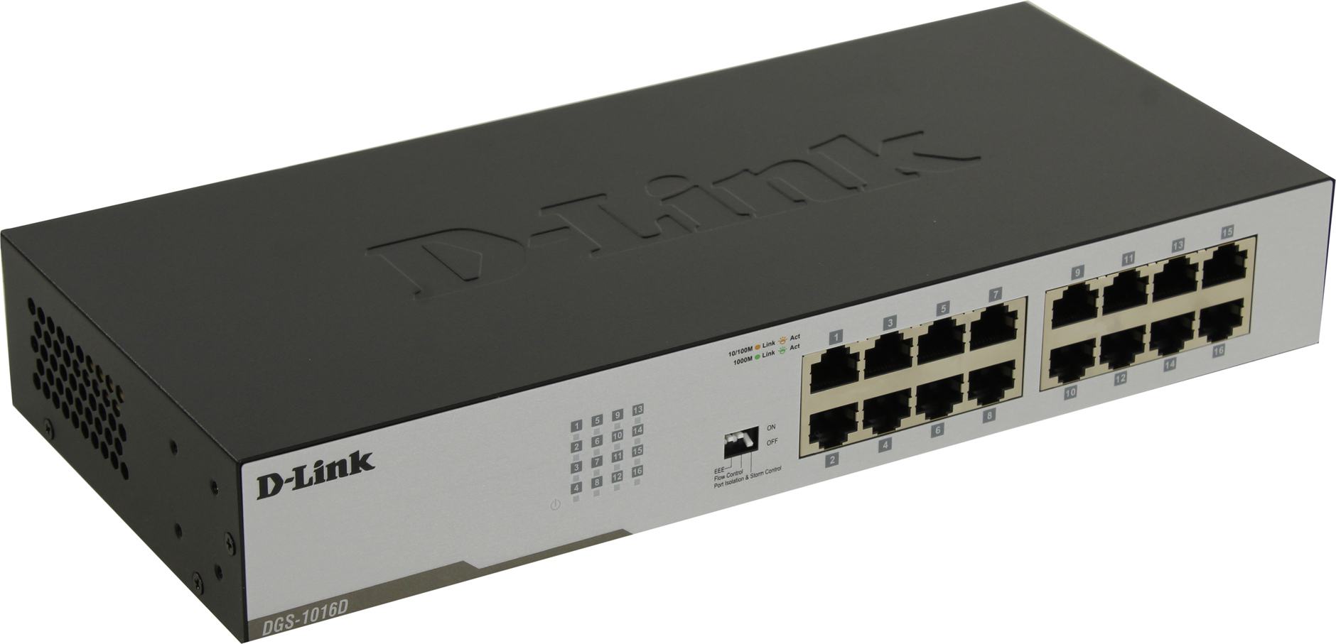 Коммутатор D-Link L2 Unmanaged Switch with 16 10/100/1000Base-T ports Metal case+ 19“ Rackmount kit included DGS-1016D/I1A DGS-1016D/I1A