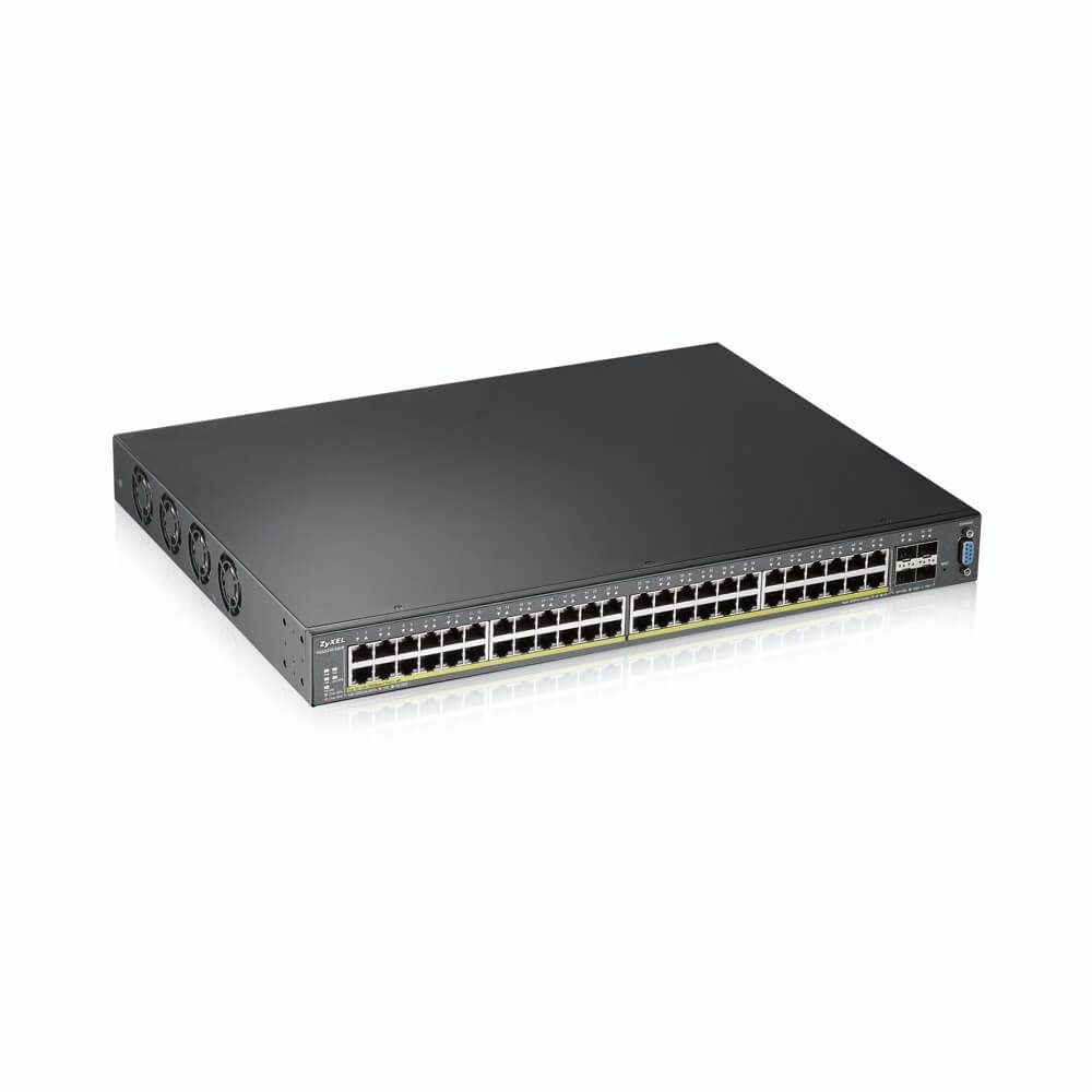 Коммутатор ZYXEL XGS2210-52HP, L2, 48xGE PoE+, 4xSFP+ слота 10 Гбит/с, стекируемый (до 2), бюджет PoE 375 Вт XGS2210-52HP-EU0101F XGS2210-52HP-EU0101F