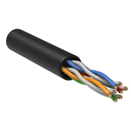 Витая пара ITK U/UTP кат. 5E 4x2х24AWG solid LSZH 305м чер. LC3-C5E04-129 LC3-C5E04-129