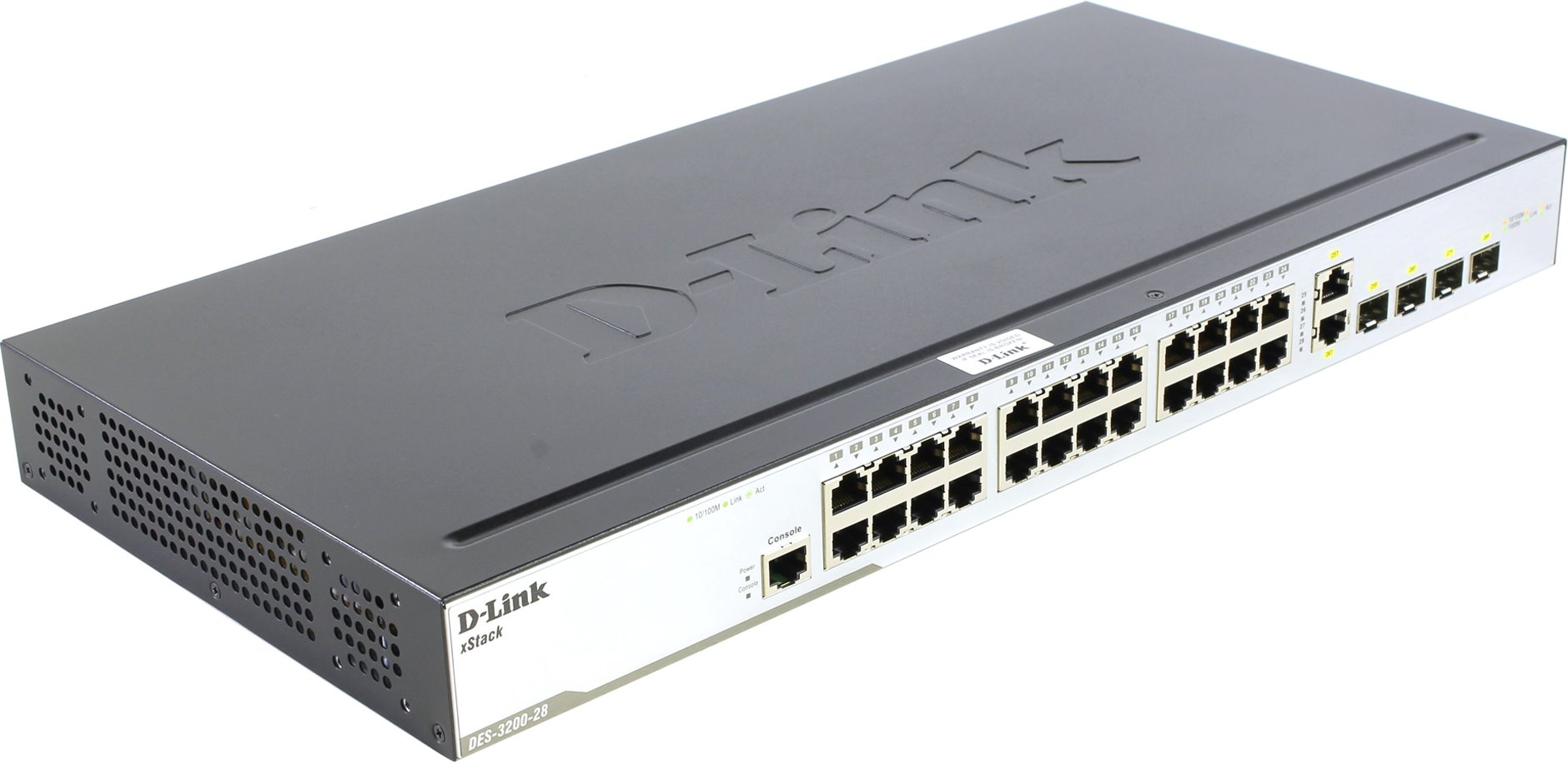 БУ Коммутатор управляемый D-Link 24-Port UTP 10/100Mbps + 2 Combo 1000BASE-T/SFP + 2 10/100/1000BASE-T L2 DES-3200-28/C1 БУ DES-3200-28/C1