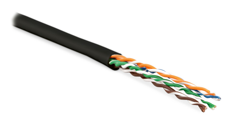 Кабель Hyperline (100 м) витая пара, неэкранированная U/UTP, категория 5e, 4 пары (24 AWG), многожильный (patсh), LSZH, нг(С)-HF, -20°C – +75°C, белый UUTP4-C5E-P24-IN-LSZH-BK-100 UUTP4-C5E-P24-IN-LSZH-BK-100