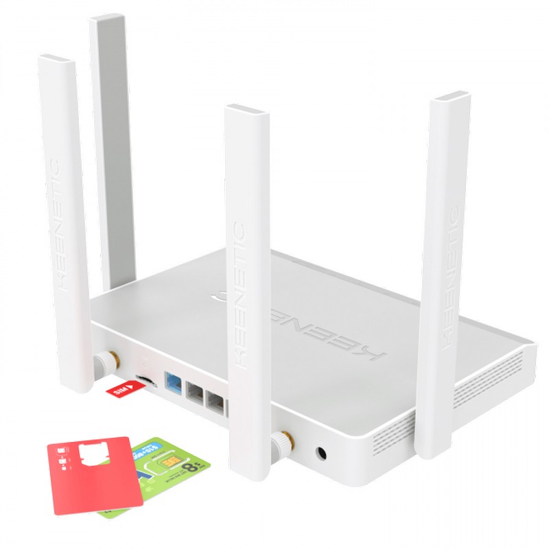 Интернет-центр Keenetic Hero 4G двухдиапазонный Mesh Wi-Fi AC1300, двухъядерный процессор, 5-портов Smart и порт USB KN-2310 KN-2310