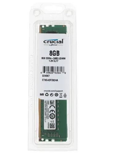 Модуль памяти Crucial DDR4 8Gb 2400MHz PC4-19200 CL17  DIMM 288-pin 1.2В (CT8G4DFD824A) CT8G4DFD824A