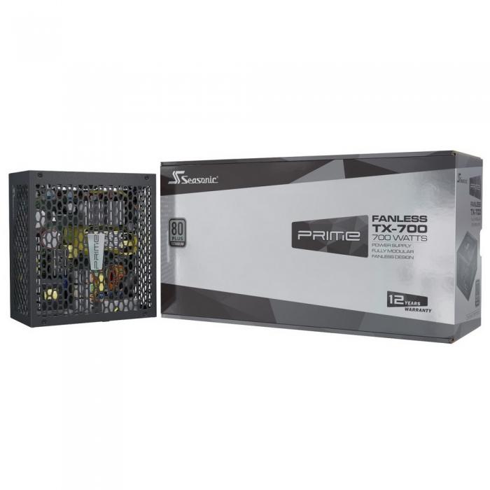 Блок питания Seasonic PRIME Fanless TX-700 Active PFC 0.99; Модульный, МВ (20+4), 2xCPU(4+4),4xPCI-E(6+2),10xSATA,5xMolex,1xMolex to SATA 3.3 Adapter,DC to DC; КПД>94%,100-240 В, 50-60 Гц, защиты OPP/OVP/UVP/ OCP/OTP/SCP, MTBF>150000 ч SSR-700TL SSR-700TL