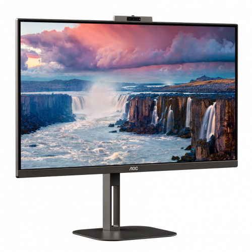 Монитор AOC 27" Q27V5CW 2560x1440 IPS W-LED 16:9 4(1)ms HDMI DP USB-C 3.2 4*USB 3.2 20M:1 178/178 1000:1 300cd Webcam HAS Pivot Tilt Swivel Speakers Black Q27V5CW/BK Q27V5CW/BK