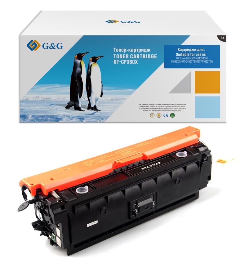 Тонер-картридж G&G черный для НР LaserJet Pro Color M533/577 c/f/x/z/n/dn (12500стр) NT-CF360X NT-CF360X