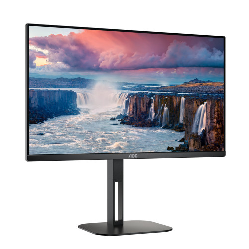 Монитор AOC 27'' 16:9 1920х1080(FHD) IPS, nonGLARE, 75 Гц, 300cd/m2, H178°/V178°, 1000:1, 20M:1, 16,7 миллионов цветов, 1ms, VGA, HDMI, DP, USB-Hub, Height adj, Tilt, Swivel, Speakers, 2Y, Black 27V5C 27V5C