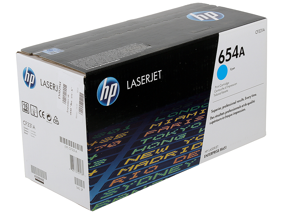 Kартридж Hewlett-Packard HP 654A Cyan LaserJet (CF331A) CF331A