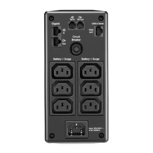 Источник бесперебойного питания APC Back-UPS Pro BR 900VA/540W, 6xC13 Outlets(6 batt.), AVR, LCD, Data/DSL protect, 10/100 Base-T, USB, PCh, user repl. batt., 2 y warr. BR900MI BR900MI