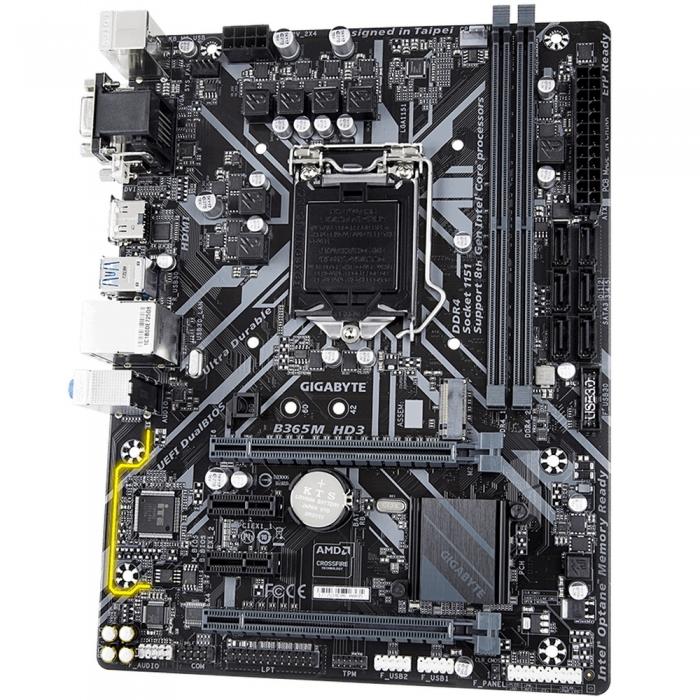 Материнская плата Gigabyte B365M HD3, Socket 1151, Intel®B365, 2xDDR4-2666, D-SUB+DVI-D+HDMI, 2xPCI-Ex16, 2xPCI-Ex1, 6xSATA3 (RAID 0,1,5,10), 1xM.2, 8 Ch Audio, GLan, (2+4)xUSB2.0, (4+2)xUSB3.1, 1xPS/2, mATX, OEM B365M HD3 OEM B365M HD3 OEM