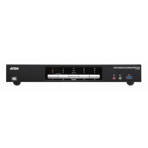 KVM-переключатель ATEN KVM DP+USB+AUDIO, 1> 4 компьютера/блока/порта/port USB с 8 вых,DispalyPort, со шнурами 4xUSB 3,0 1,8м/8xDisplayPort 1,2 1,5м,, (консоль упр,-USB;2 порт,HUB USB 3,0;ЗАКАЗ!)[Taiwan-ATEN] CS1944DP-AT-G CS1944DP-AT-G