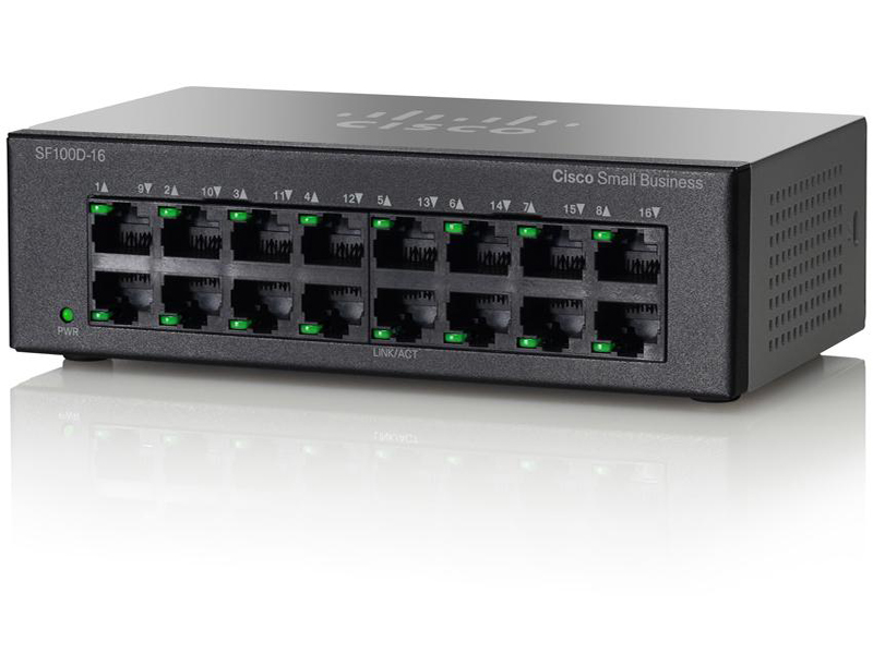 Коммутатор Cisco SB SF100D-16-EU, 16 ports 10/100Mbps SF100D-16-EU