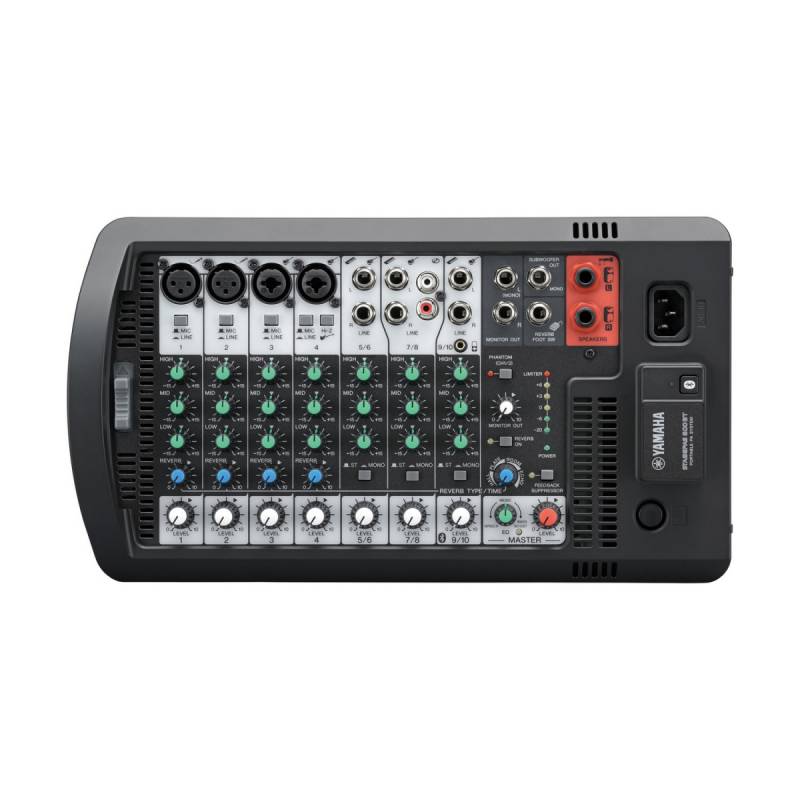 Система звукоусиления Yamaha STAGEPAS портативная, 680 Вт, 2 х 10";+1.4", 10-канальный микшер (4 моно/линейных входа + 6 моно/3 стерео линейных входа), Входы Hi-Z (с высоким сопротивлением), Bluetooth ZX58370 ZX58370
