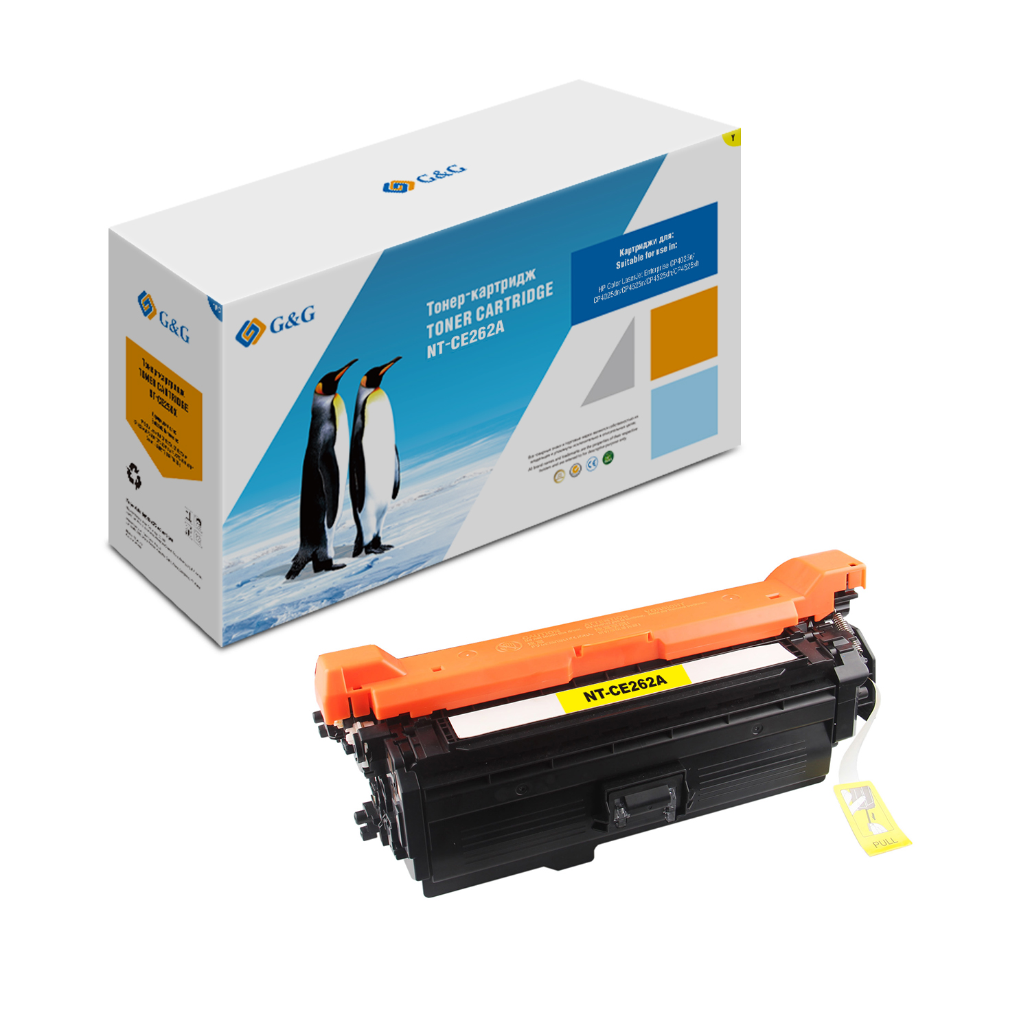 Тонер-картридж G&G желтый для НР Color LaserJet CP4025/CP4525 (11000 стр) NT-CE262A NT-CE262A