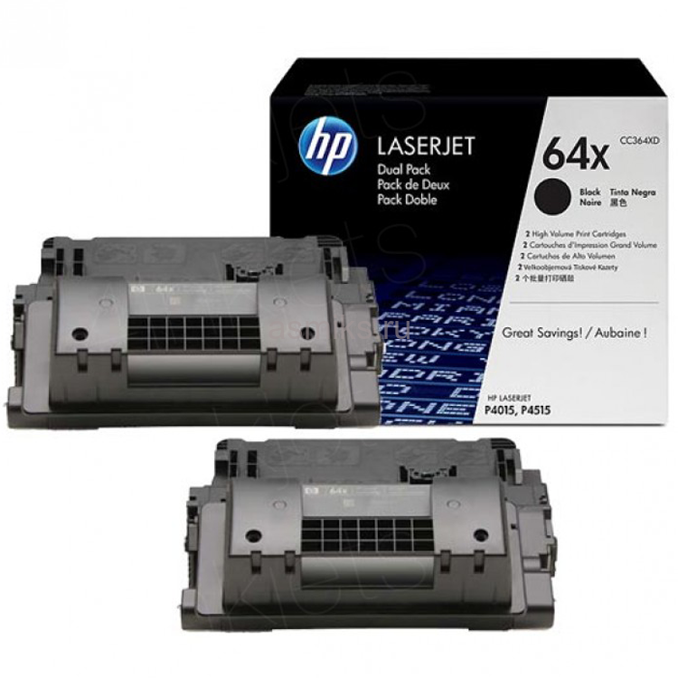 Тонер-картридж HP 64X Black Dual Pack для LJ P4015/P4515 (2х24000 стр) CC364XD CC364XD