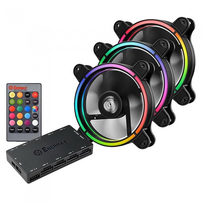 Вентилятор Enermax FAN 120mm, комплект из 3 шт, RGB, 500-1500rpm, 13.71-47,53CFM, 14-22dBA, RTL UCTBRGB12-BP3 UCTBRGB12-BP3