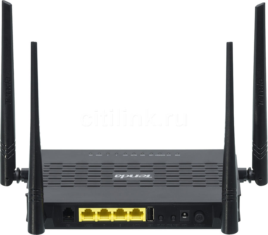 Модем Tenda ADSL2 +; 300 Мбит/c; 4 ант. 5dBi; RJ11 DSL, 4xFE LAN, USB2.0; IPTV, QoS, TR069, SNMP, DDNS D305 D305