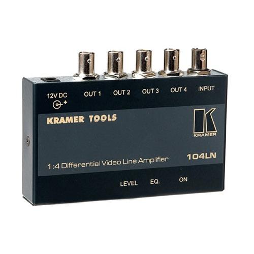 Усилитель-распределитель Kramer Electronics 104LN Tools 1:4 видео с дифференциальным входом; 423 МГц, регулировка уровня и АЧХ 90-0104490 90-0104490