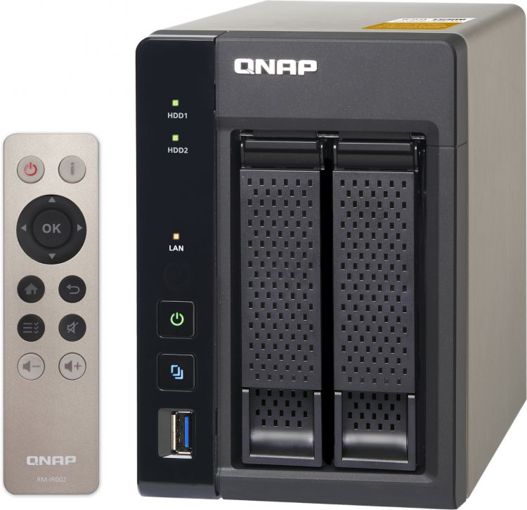 Сетевой RAID-накопитель QNAP 2 отсека для HDD, HDMI-порт. Четырехъядерный Celeron N3150 1,6 ГГц TS-253A-4G TS-253A-4G