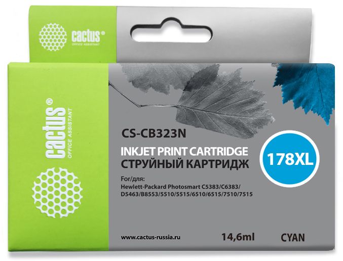 Картридж Cactus струйный CS-CB323N №178XL синий для HP PS B8553/C5383/C6383/D5463/5510 (14.6мл) CS-CB323N CS-CB323N