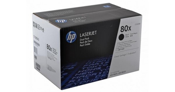 Картридж HP 80X для LJ Pro 400 M401/Pro 400 MFP M425, дв. уп, черный (2*6900 стр.) CF280XF CF280XF