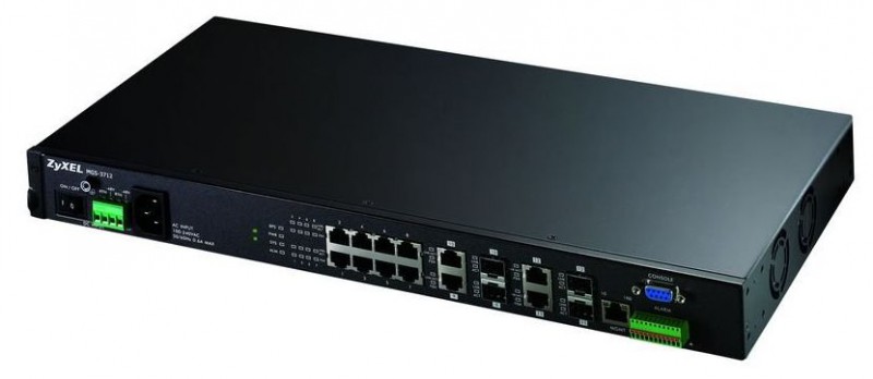 Коммутатор ZYXEL управляемый L2+ Metro 12 Gigabit Ethernet. 4 совмещены с SFP-слотами MGS-3712 MGS-3712