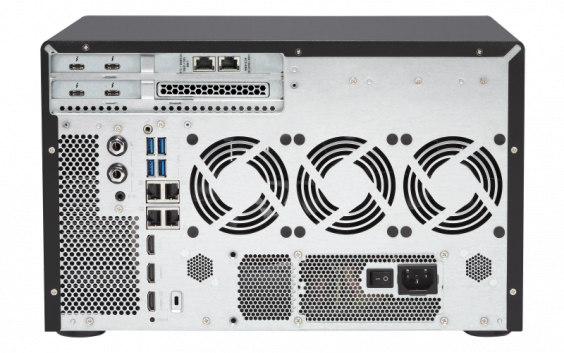 Сетевой RAID-накопитель QNAP 8x3,5", 4x2,5", 2xM.2, 3xHDMI, 2x10 GbE BASE-T, 4xThunderbolt 3, Intel Core i7-7700 3,6 ГГц, 32 ГБ DDR4 TVS-1282T3-i7-32G TVS-1282T3-i7-32G