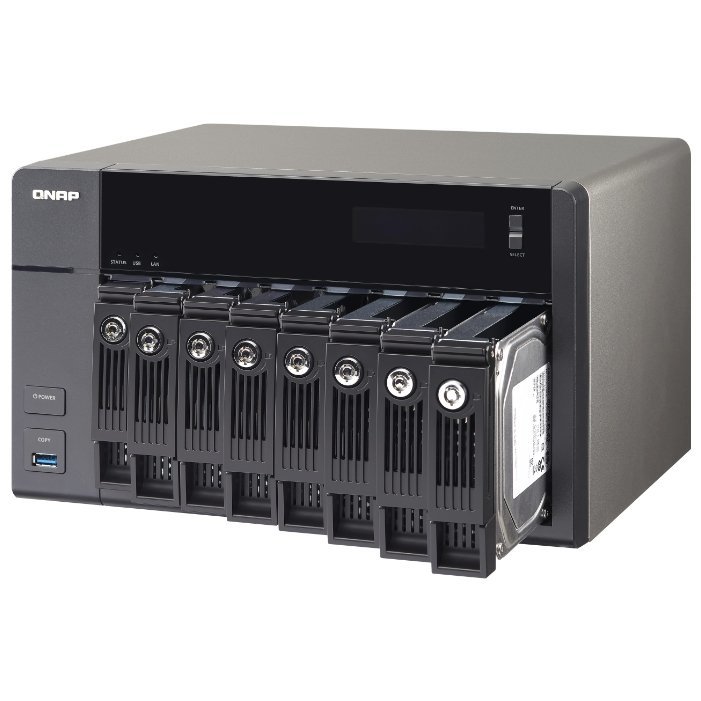 Сетевой RAID-накопитель QNAP 8 отсеков для HDD, HDMI-порт. Двухъядерный Intel G3250 3,2 ГГц, 4ГБ. TVS-871-PT-4G TVS-871-PT-4G