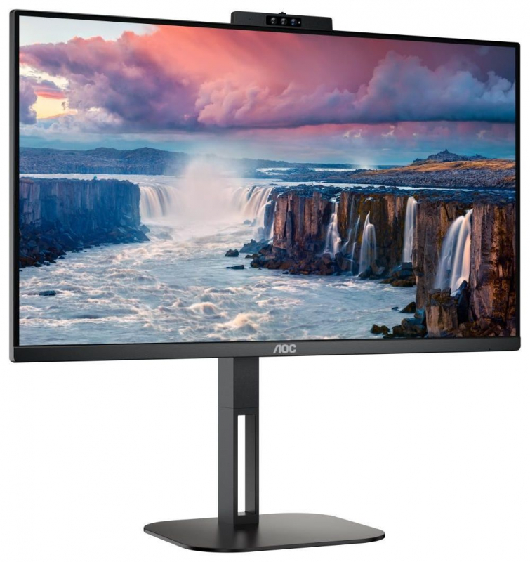 Монитор AOC 23,8" 1920x1080 75Hz IPS LED 16:9 4(1)ms D-Sub DVI HDMI DP 4*USB3.2 USB-C (65W) 20M:1 1000:1 178/178 300cd Webcam HAS Pivot Tilt Swivel Speakers Black  24V5CW/BK 24V5CW/BK