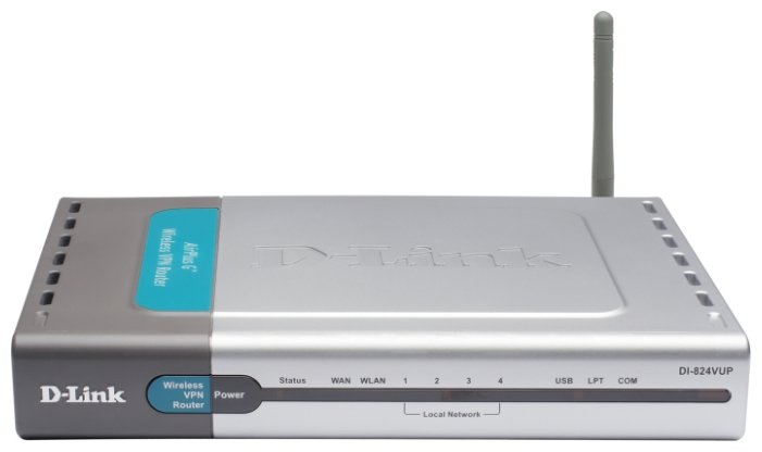 DI-824VUP+  Интернет шлюз с точкой доступа 802.11bg 4xLAN,1xWAN, VPN, LPT/USB DI-824VUP+