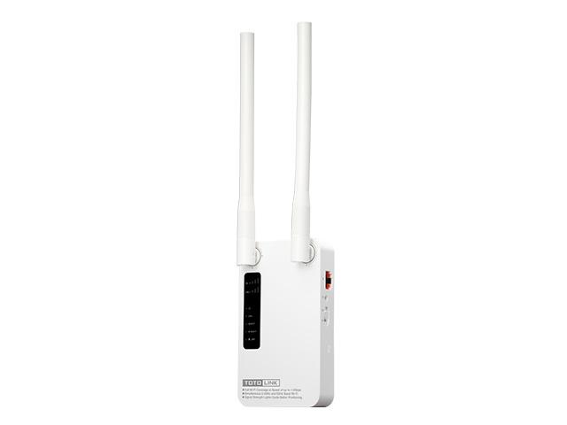 Wi-Fi повторитель сигнала TOTOLINK Двухдиапазонный,передача скорости обмена данными до 1200Мбит/сек. 1*LAN FE Port, 1*2.4G WPS button, 1*5G WPS button,1*Power ON/OFF button, 2*5dBi external antennas EX1200M EX1200M