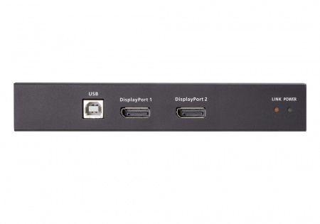 Удлинитель ATEN KVM USB, 2xDP+KBD&MOUSE USB+AUDIO+RS232, 100 метр,, 1xUTP Cat5e/HDBaseT, 2x(DP+MINIJACK)+DB9+USB B-тип>3xUSB A-тип, ~, с набором шнуров 1,5м,, 2xDC 5,3V, (Single/Dual View 4096x2160 30Hz 4:4:4/1920х1080 60Hz 90м Cat5e;100м Cat6/6a) CE CE924-AT-G