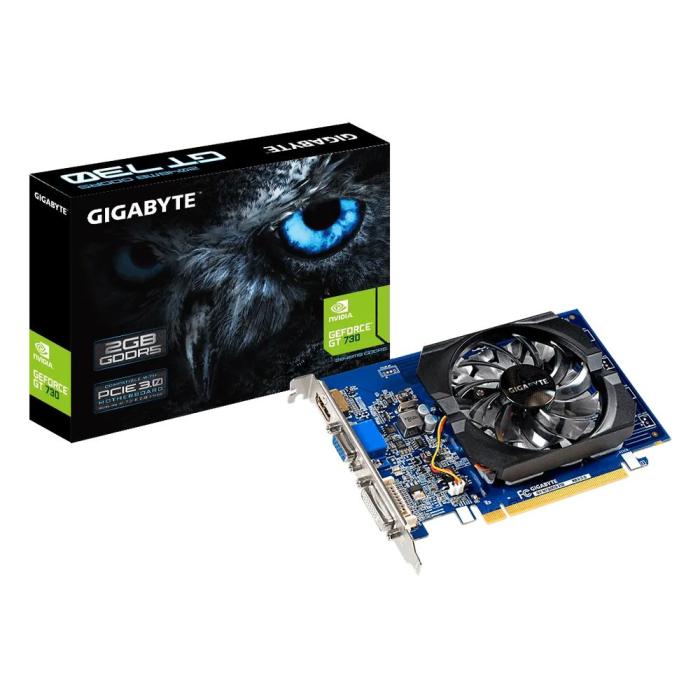 Видеокарта  Gigabyte PCI-E nVidia GeForce GT 730 2048Mb 64bit GDDR5 902/5000 DVIx1/HDMIx1/CRTx1/HDCP Ret GV-N730D5-2GI GV-N730D5-2GI