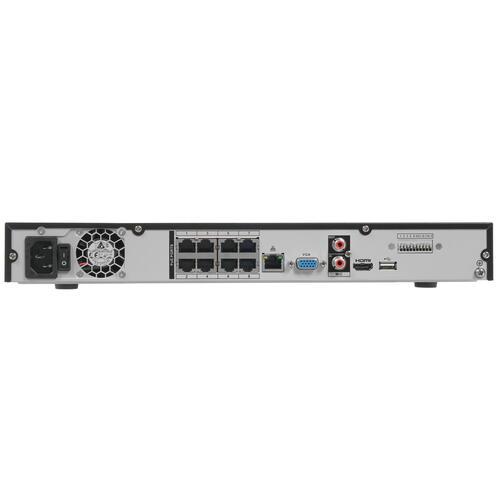 IP-видеорегистратор Dahua DHI-NVR4208-8P-4KS2/L 8-канальный с PoE Входящий поток до 128Мбит/с; разрешение записи до 8Мп; воспроизведение: 8кн@1080p; видеовыходы: 1 HDMI, 1 VGA; DHI-NVR4208-8P-4KS2/L DHI-NVR4208-8P-4KS2/L