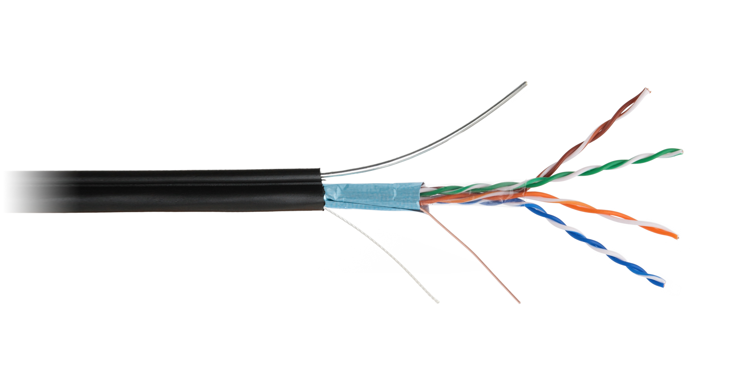 Кабель витая пара NETLAN F/UTP 4 пары, Кат.5e (Класс D), 100МГц, одножильный, BC (чистая медь), внешний, PE до -40C, с одножи EC-UF004-5E-PE-SW-BK EC-UF004-5E-PE-SW-BK