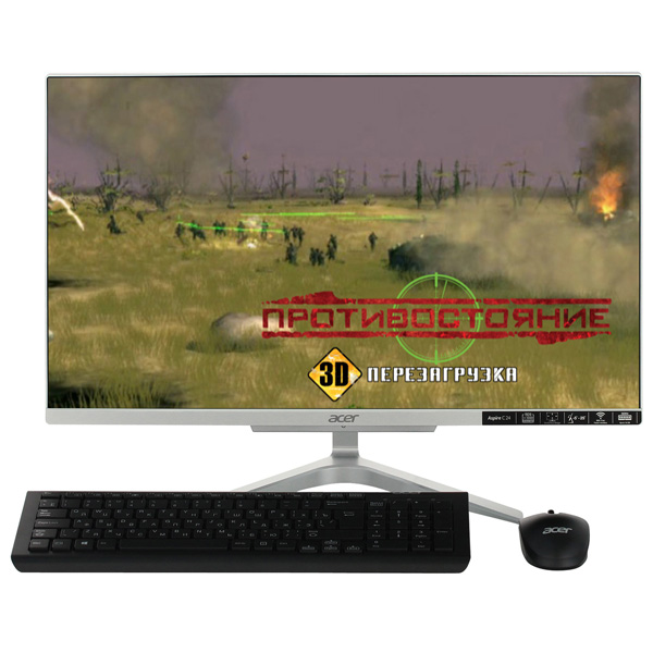 Моноблок Acer Aspire C24-865 23.8" Full HD i5 8250U (1.6)/4Gb/1Tb 5.4k/SSD128Gb/UHDG 620/CR/Windows 10 Home/GbitEth/WiFi/BT/65W/клавиатура/мышь/Cam/серебристый 1920x1080 DQ.BBUER.015 DQ.BBUER.015