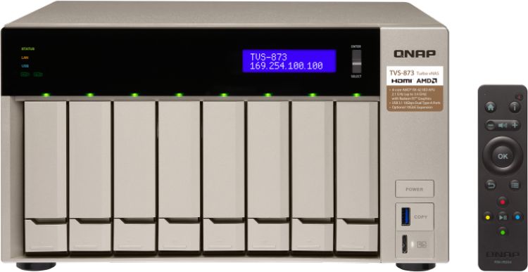 Сетевой RAID-накопитель QNAP 8 отсеков для HDD, 2 слота M.2 SSD, 2 HDMI-порта. AMD RX-421BD 2,1 ГГц (до 3,4 ГГц ), 64 ГБ DDR4 TVS-873-64G TVS-873-64G #8