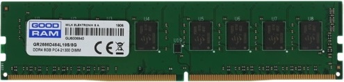 Модуль памяти Goodram  DDR4 8GB PC4-21300 (2666MHz) CL-19 1024x8 GR2666D464L19S/8G GR2666D464L19S/8G