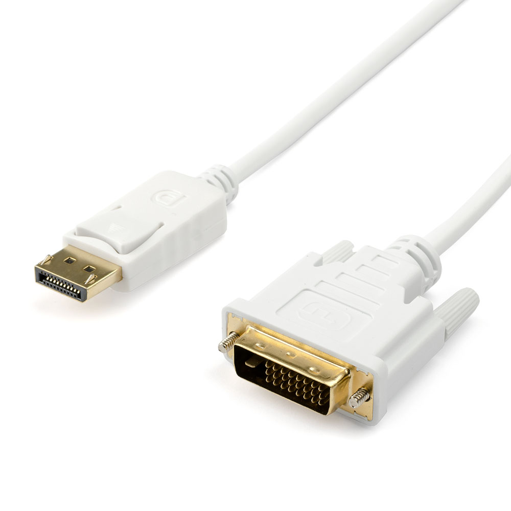 Кабель Atcom DVI <=> DisplayPort 1.8 m (DVI-D, белый, 1080P) AT9503 AT9503