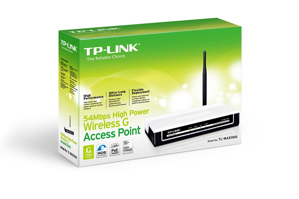 Точка доступа 54M HighPower Wireless Access Point, 26dBm, Atheros, passive PoE TLWA5110G #2
