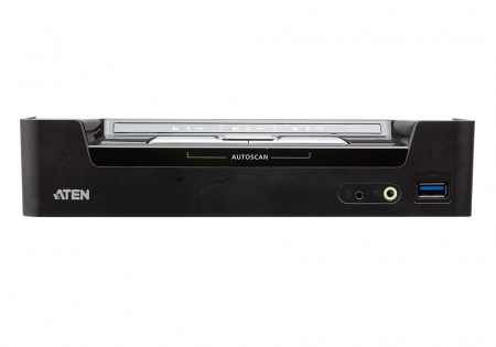 KVM-переключатель ATEN KVM AUDIO+USB 3,1 Gen1, 1> 2 блока/порта/port USB/DP+1 USB-C, со шнурами со шнурами USB/DP v1,2 2x1,8м,+USB-C+Audio 3x1,8м,, (макс,разр 4096x2160/3840x2160 60Hz 4:2:0;консоль упр,-USB;2 порт,HUB USB Gen 3,1;5 лет гар)[ATEN] CS1 CS1953-AT-G