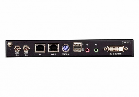 Удлинитель ATEN IP KVM шлюз/extender, KVM+RS232+AUDIO DVI+USB, управл, по IP, Rackmount/Desktop, 2x10/100/1000 Base-T, с KVM-шнуром USB 1x1,2м,/USB<=>MiniUSB 1,2м,, (Virtual Media;1920x1200 60Hz;WIN/LINUX/SUN/MAC) CN9600-AT-G CN9600-AT-G