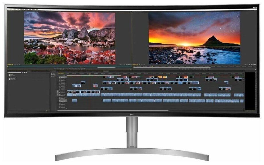 Монитор LG 38" IPS LED изогнутый, 3840x1600, 5ms, 178°/178°, 300cd/m2, 1000:1, 2*HDMI, DP, 75Hz, HDR10, HAS, Black 38WN75C-B 38WN75C-B #3