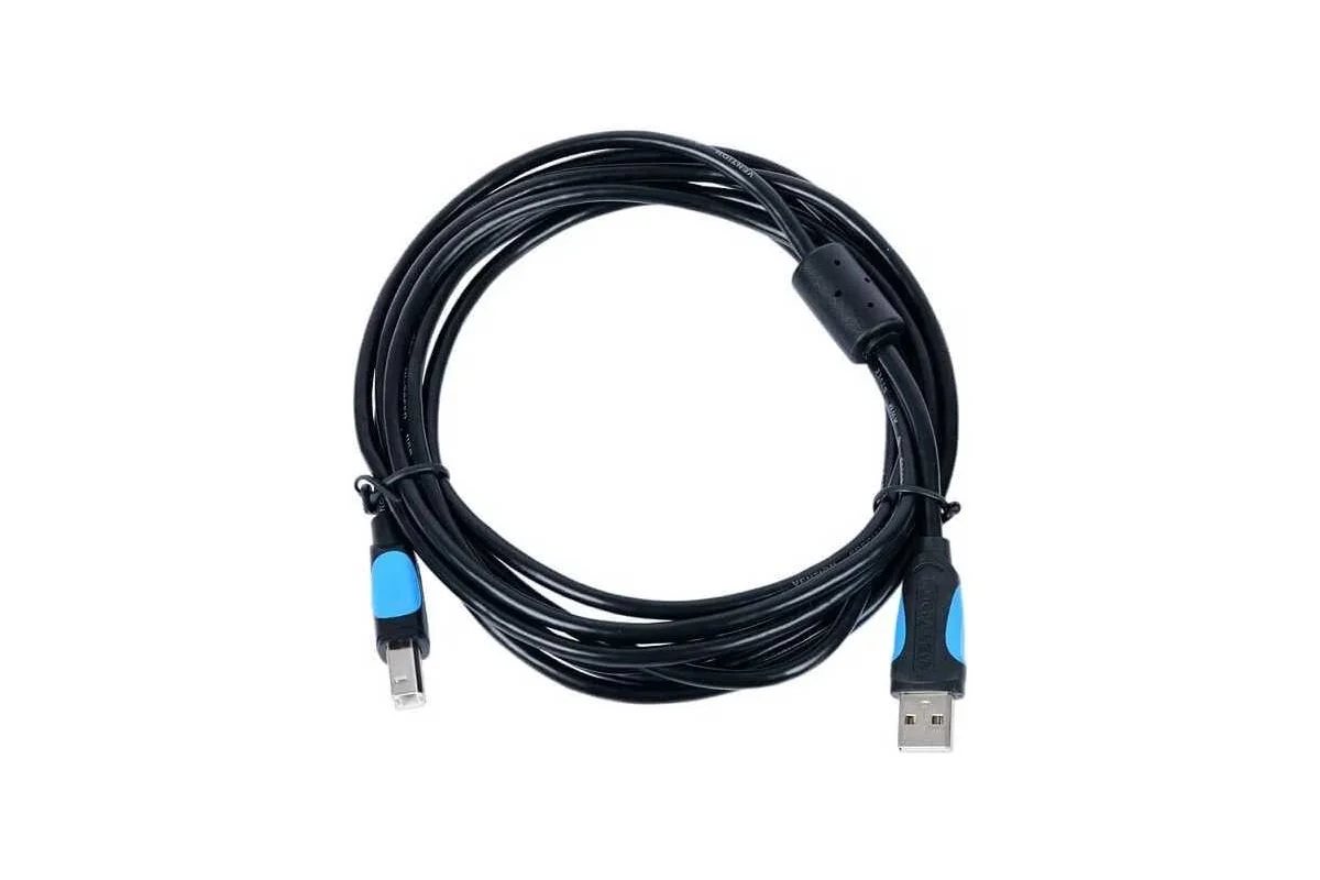 Кабель Vention USB 2.0 AM/BM - 3м. Черный VAS-A16-B300 VAS-A16-B300