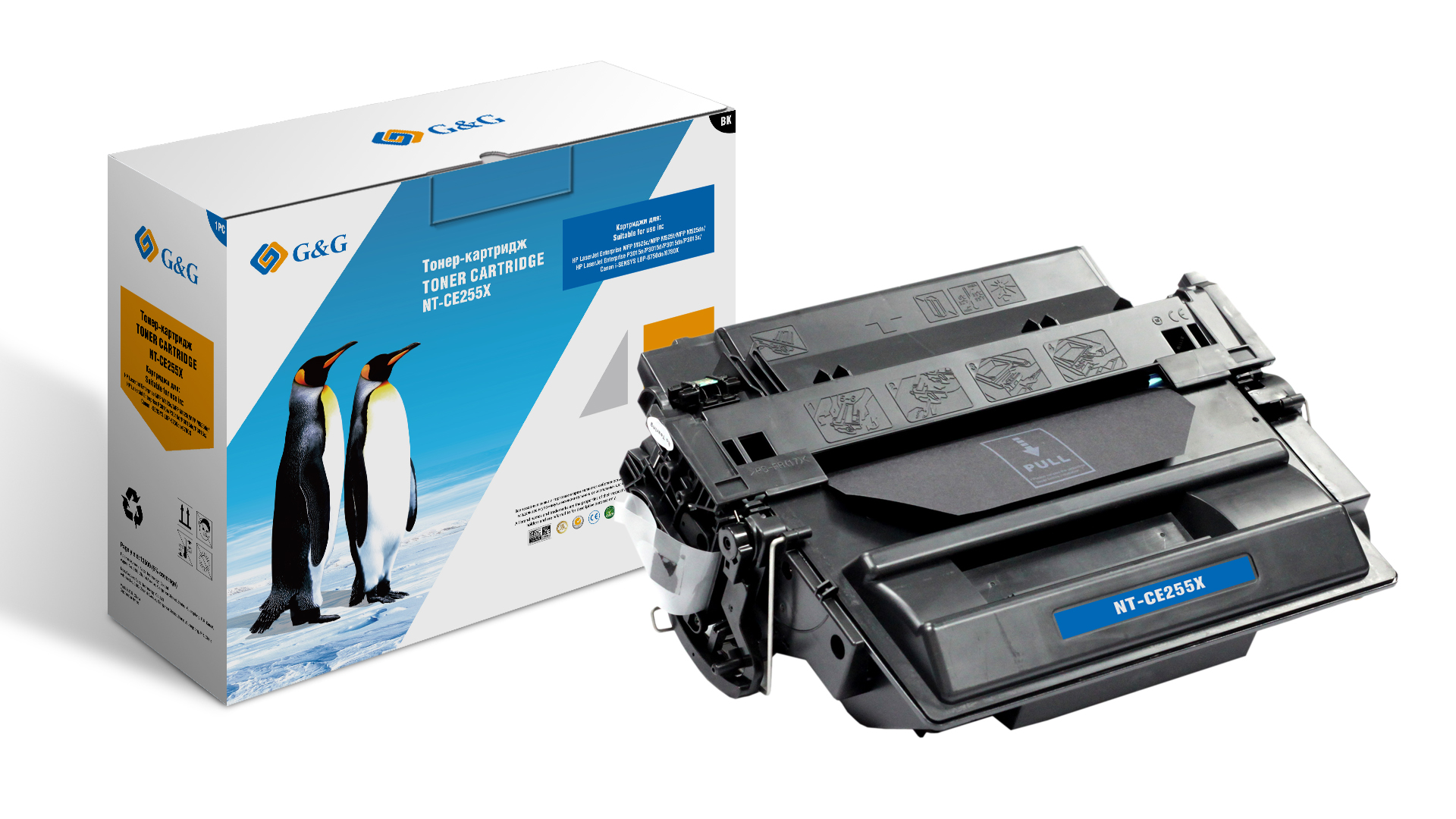 Тонер-картридж G&G для HP LaserJet P3011/P3015/P3016 (12500стр) NT-CE255X/GG-CE255X NT-CE255X/GG-CE255X