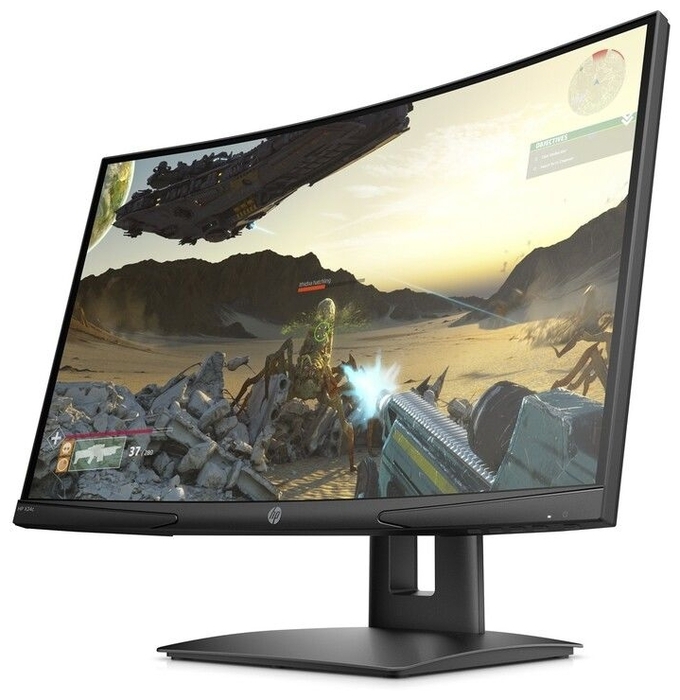 Монитор HP 24" X24c Curved Monitor 1980x1080, VA, 16:9, 300 cd/m2, 3000:1, 4ms, 178°/178°, DP, HDMI, AMD FreeSync Premium, 144 Hz, height, Black 9FM22AA 9FM22AA