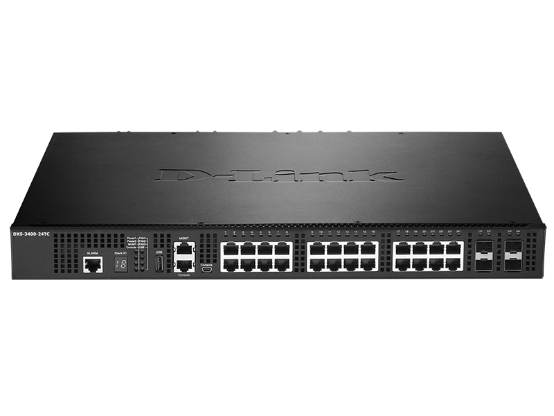 Коммутатор D-Link  управляемый, с 20 портами 10GBase-T и 4 комбо-портами 10GBase-T/SFP+ DXS-3400-24TC/A1ASI DXS-3400-24TC/A1ASI