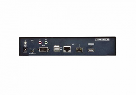 Удлинитель-передатчик ATEN KVM USB HDMI+AUDIO+RS232, 10км при прямом подкл через SFP модуль/неогранич, через switch, 1xUTP Cat5e, 2xHDMI+2xUSB A-тип+USB B-тип+4xMINI JACK+2xDB9+SFP,11xF+M, спец,шнур, PoE, (макс,разр,3840x2160) KE8952T-AX KE8952T-AX