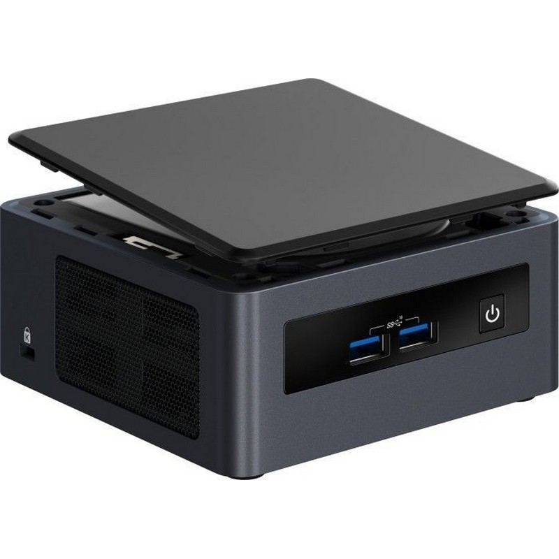 Неттоп Intel BKNUC8V7PNH Nettop NUC, Core i7-8665U, 4.8 GHz Turbo, DDR4-2400 SODIMM (up to 32Gb max), VGA UHD Graphics 620 (USB-C(DP1.2)+2xHDMI 2.0a), 4xUSB3.1, 1x m.2 SSD, 1x2.5HDD, GBL, WiFi+BT, vPro, SDXC slot, Black,VESA, no powercord, IR-port, K BKNUC8V7PNH