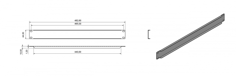 Hyperline BPV-1-RAL9005 Фальш-панель на 1U, цвет черный (RAL 9005) BPV-1-RAL9005 #1